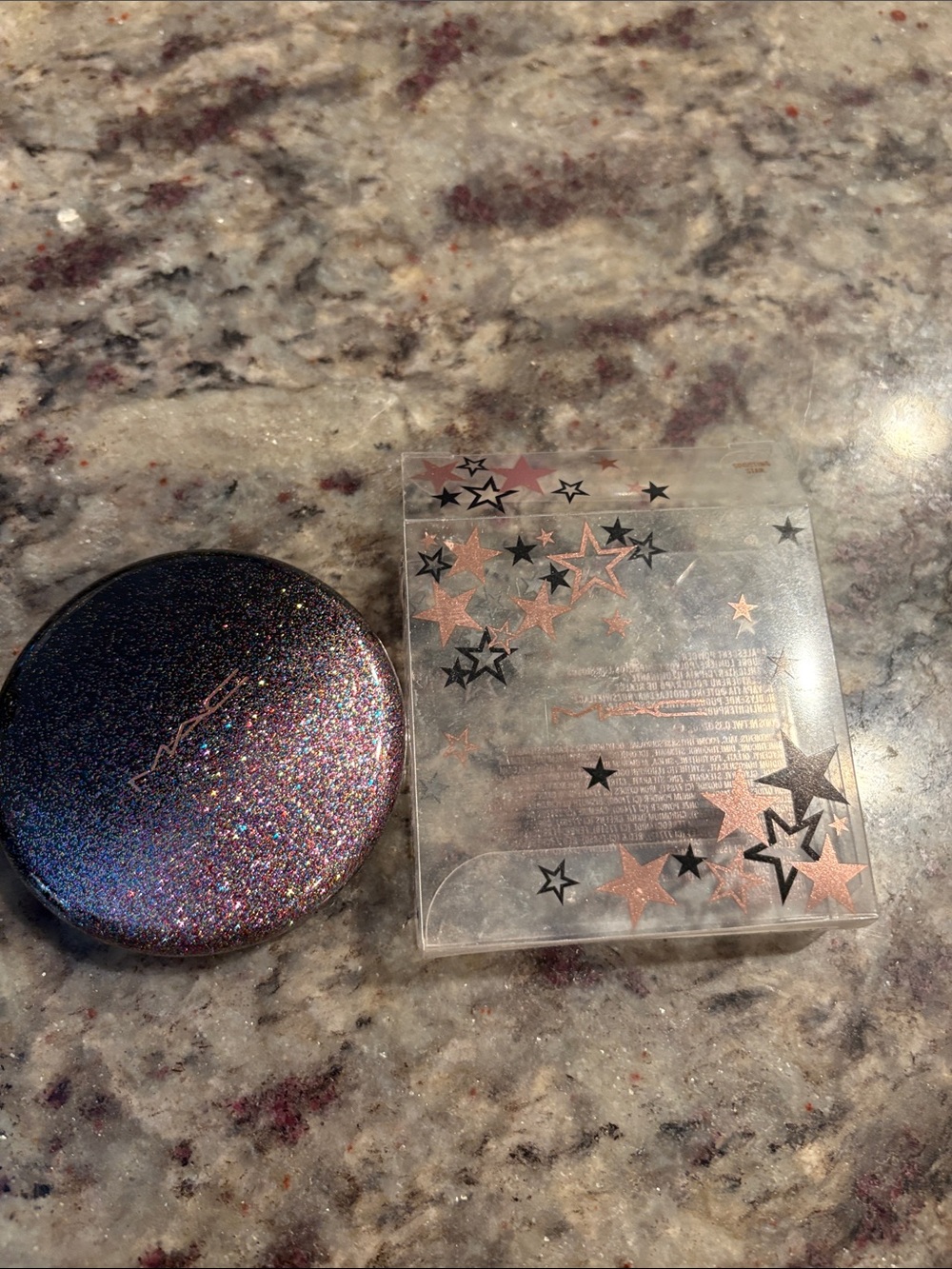 MAC Cosmetics Shooting Star Opalescent Powder - Black & Rose Gold Star Accents